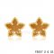 Fake Van Cleef & Arpels Sweet Alhambra Star Earrings Yellow Gold,Tiger'S Eye